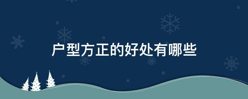 户型方正的好处有哪些 户型方正的好处有哪些图片