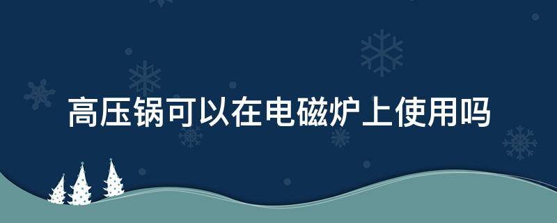 高压锅可以在电磁炉上使用吗（高压锅可以在电磁炉上煮饭吗）