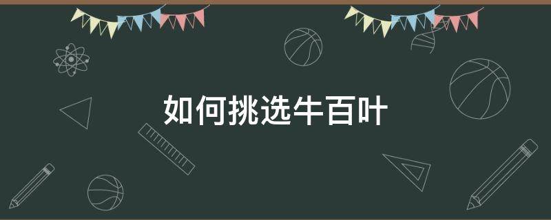 如何挑选牛百叶（什么样的牛百叶最好）