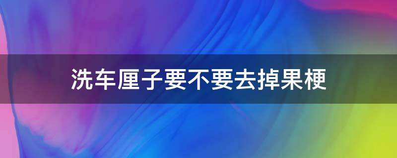洗车厘子要不要去掉果梗