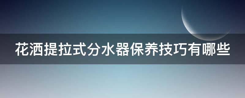 花洒提拉式分水器保养技巧有哪些 花洒提拉式分水器保养技巧有哪些呢
