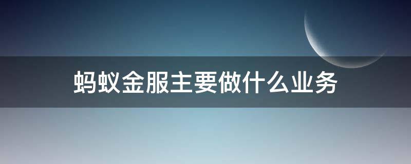 蚂蚁金服主要做什么业务 蚂蚁金服主要靠什么盈利
