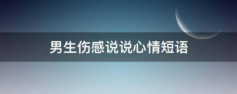 男生伤感说说心情短语（男生伤感说说心情短语短句）