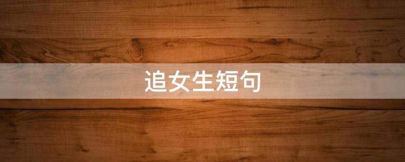 追女生短句（追女孩的短句子）