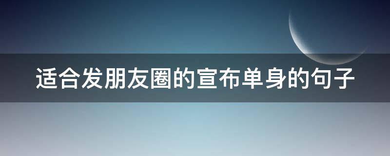适合发朋友圈的宣布单身的句子 适合发朋友圈的宣布单身的句子搞笑