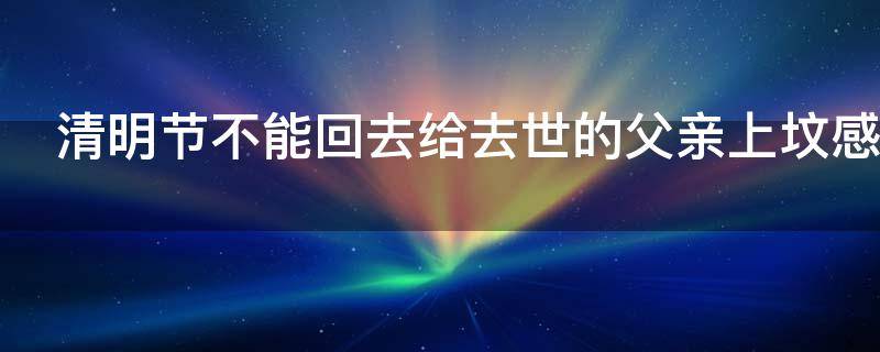 清明节不能回去给去世的父亲上坟感慨句子