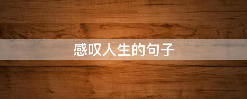 感叹人生的句子（感叹人生的句子短句）