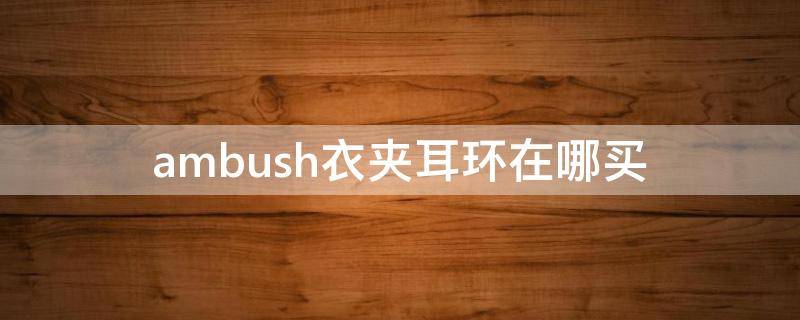ambush衣夹耳环在哪买
