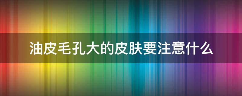 油皮毛孔大的皮肤要注意什么(油皮毛孔大的皮肤要注意什么问题)
