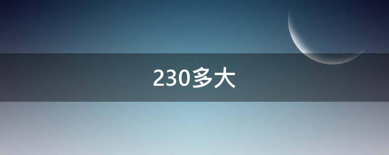 230多大 230多大排量
