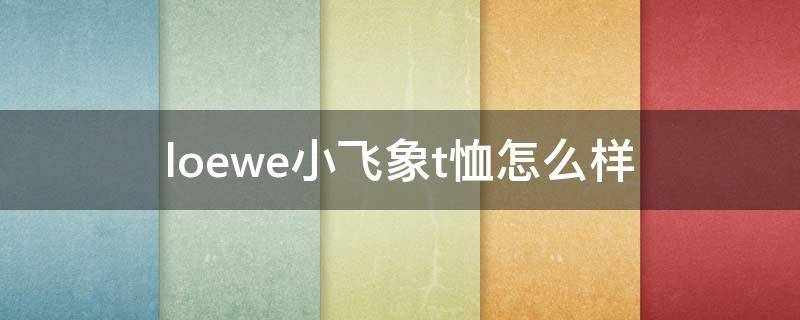 loewe小飞象t恤怎么样（正版小飞象t恤多少钱）