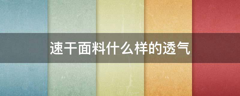 速干面料什么样的透气（速干面料什么样的透气好）
