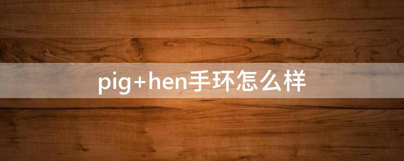 pig hen手环怎么样