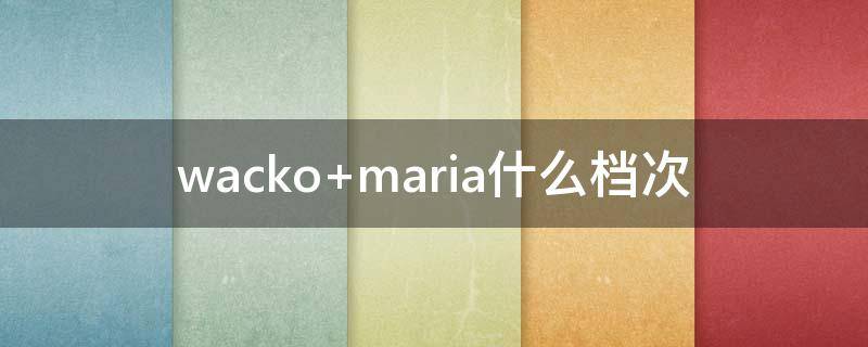 wacko maria什么档次