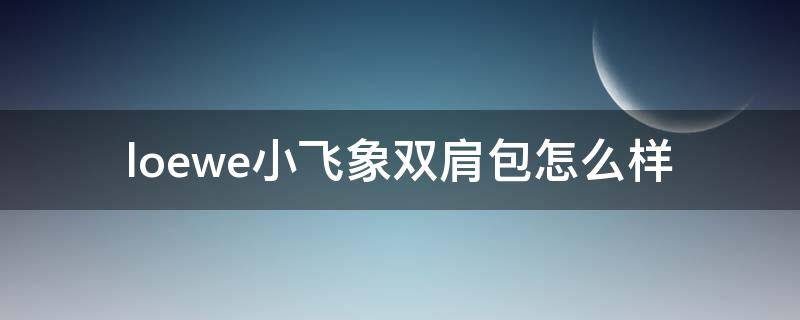 loewe小飞象双肩包怎么样（小飞象包包）