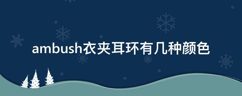 ambush衣夹耳环有几种颜色（耳夹款耳环什么意思）