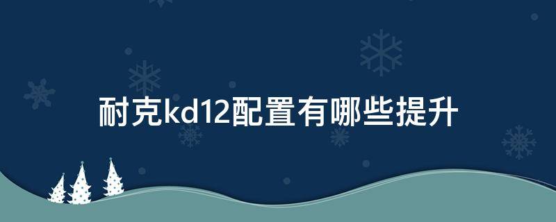 耐克kd12配置有哪些提升 耐克kd12配置有哪些提升的