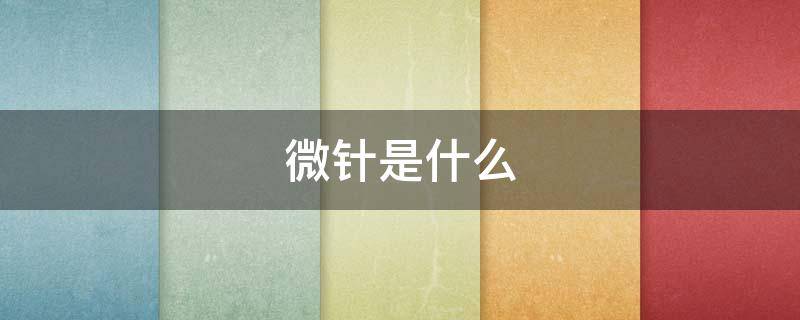 微针是什么（微针是什么样子的图片）