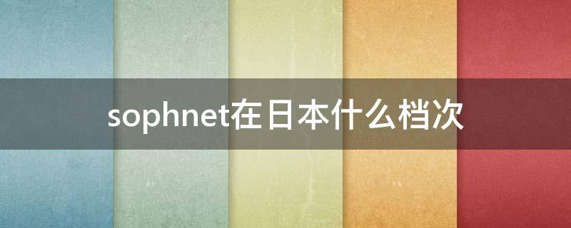 sophnet在日本什么档次 sonoko在日本是属于什么档次
