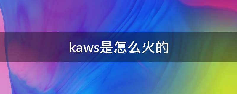 kaws是怎么火的（kaws为什么这么火知乎）