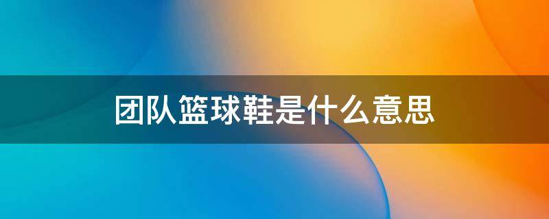 团队篮球鞋是什么意思（团队篮球鞋是什么意思啊）