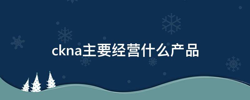 ckna主要经营什么产品 ckna品牌