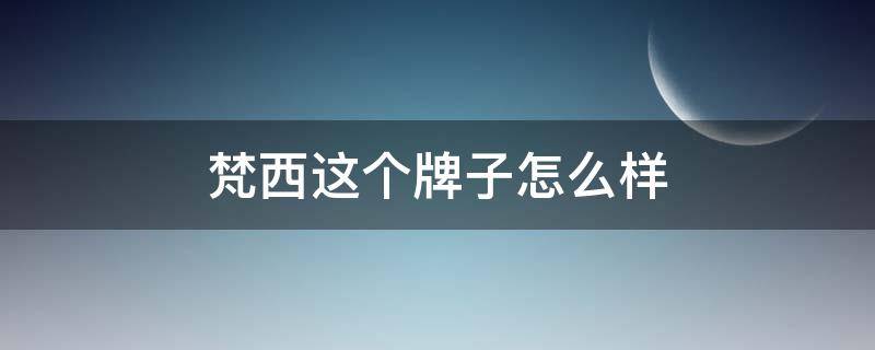 梵西这个牌子怎么样 梵西这个品牌怎么样