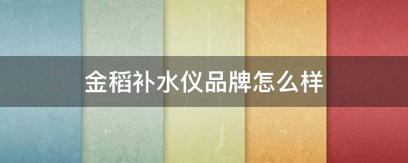 金稻补水仪品牌怎么样（金稻补水仪品牌怎么样啊）