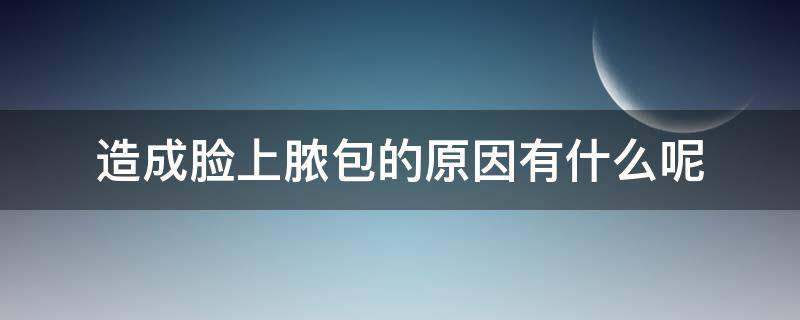 造成脸上脓包的原因有什么呢（脸上脓包是因为什么原因引起的）