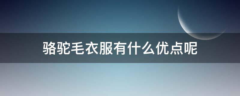 骆驼毛衣服有什么优点呢（骆驼毛衣服有什么优点呢图片）