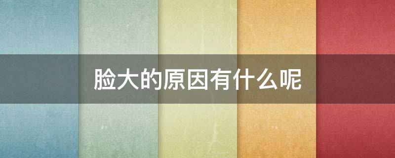 脸大的原因有什么呢 脸大有几种原因导致的