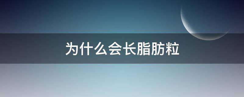 为什么会长脂肪粒（为什么会长脂肪粒的原因）