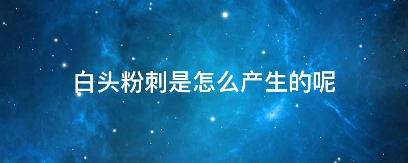 白头粉刺是怎么产生的呢（白头粉刺是怎么产生的呢图片）