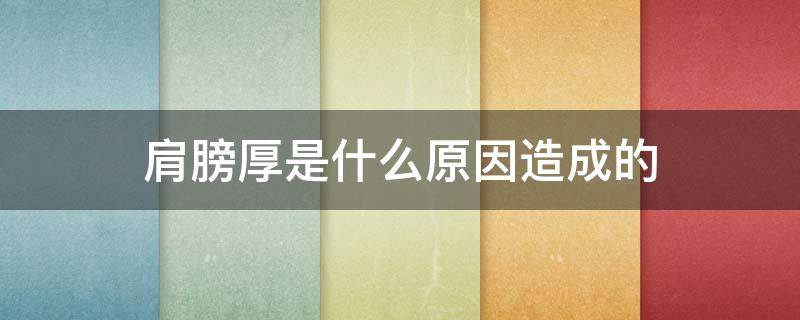 肩膀厚是什么原因造成的 肩膀厚是什么原因造成的怎么减