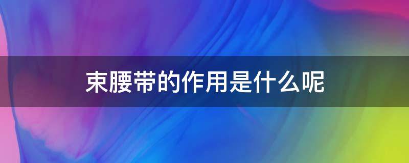束腰带的作用是什么呢（束腰带有什么作用）