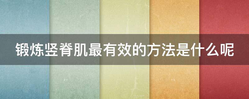 锻炼竖脊肌最有效的方法是什么呢（锻炼竖脊肌的最佳动作）