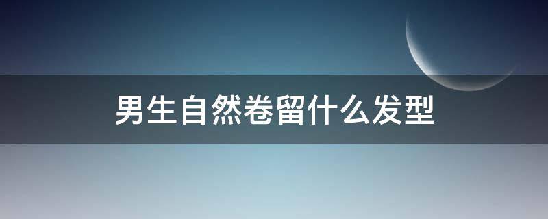 男生自然卷留什么发型 男生自然卷留什么发型长长好看