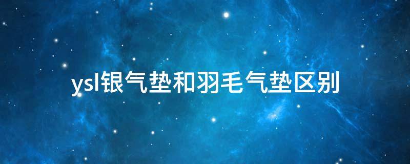 ysl银气垫和羽毛气垫区别 ysl银气垫和羽毛气垫区别