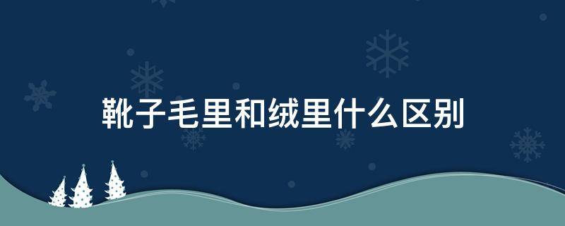 靴子毛里和绒里什么区别 靴子毛里和绒里什么区别啊