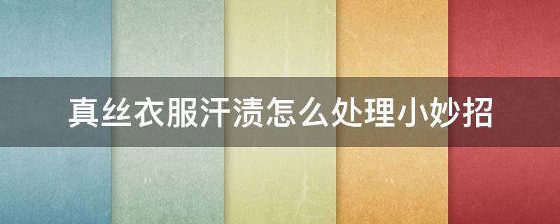 真丝衣服汗渍怎么处理小妙招（真丝衣服汗渍怎么处理小妙招图片）