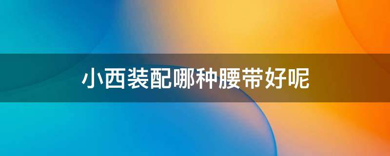 小西装配哪种腰带好呢（小西装配哪种腰带好呢女）