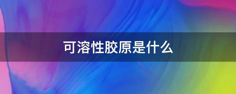 可溶性胶原是什么（可溶性胶原是什么做的）