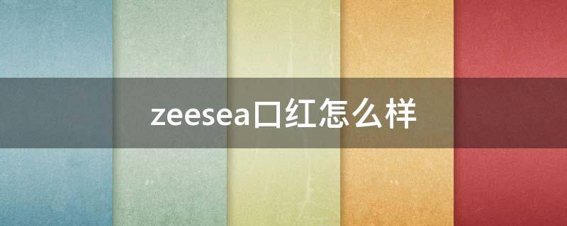 zeesea口红怎么样（zeesea口红多少钱一支）
