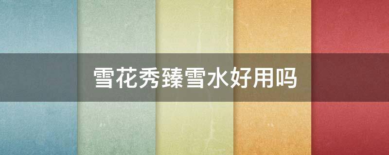 雪花秀臻雪水好用吗（雪花秀臻雪两件套好用吗）