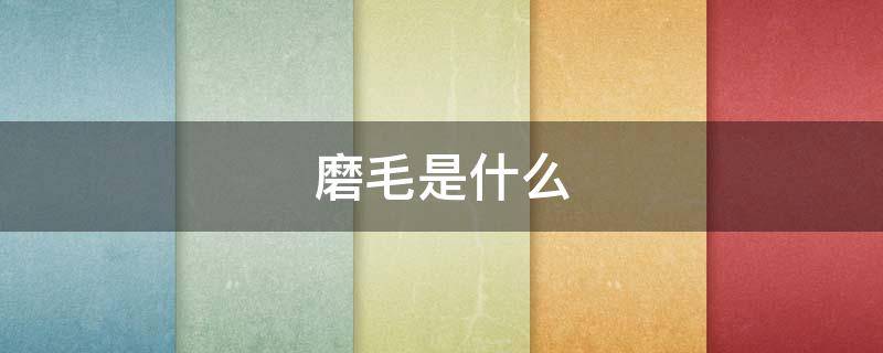 磨毛是什么（磨毛是什么面料图片）