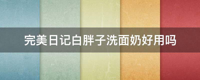 完美日记白胖子洗面奶好用吗（完美日记白胖子氨基酸洗面奶温和泡沫洁面乳）