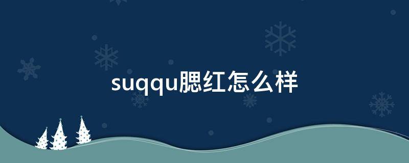 suqqu腮红怎么样（suqqu腮红色号推荐）