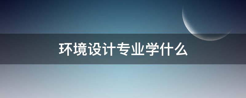 环境设计专业学什么（视觉传达设计专业学什么）