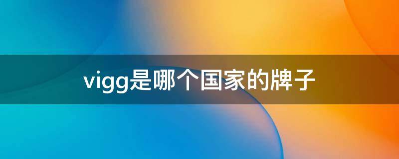 vigg是哪个国家的牌子 vgxoue是哪国的牌子