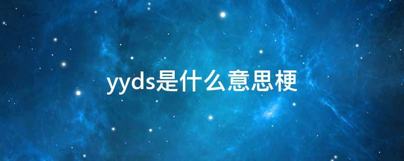 yyds是什么意思梗（yyds是什么意思梗怎么会）